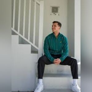 Mens Fabletics Teal Go-To Quarter Zip Jacket Size XL